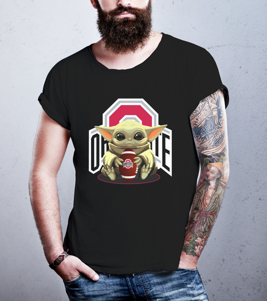 Baby Yoda Ohio State Buckeyes Football Fan T-Shirt
