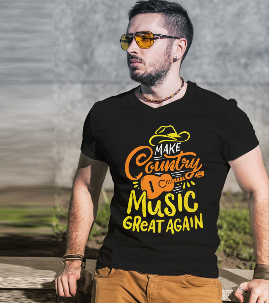 MAKE COUNTRY MUSIC GREAT AGAIN Guitar Hat T-Shirt