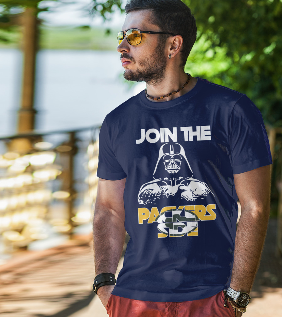 JOIN THE PACKERS SIDE Darth Vader Packers Fan Crossover T-Shirt