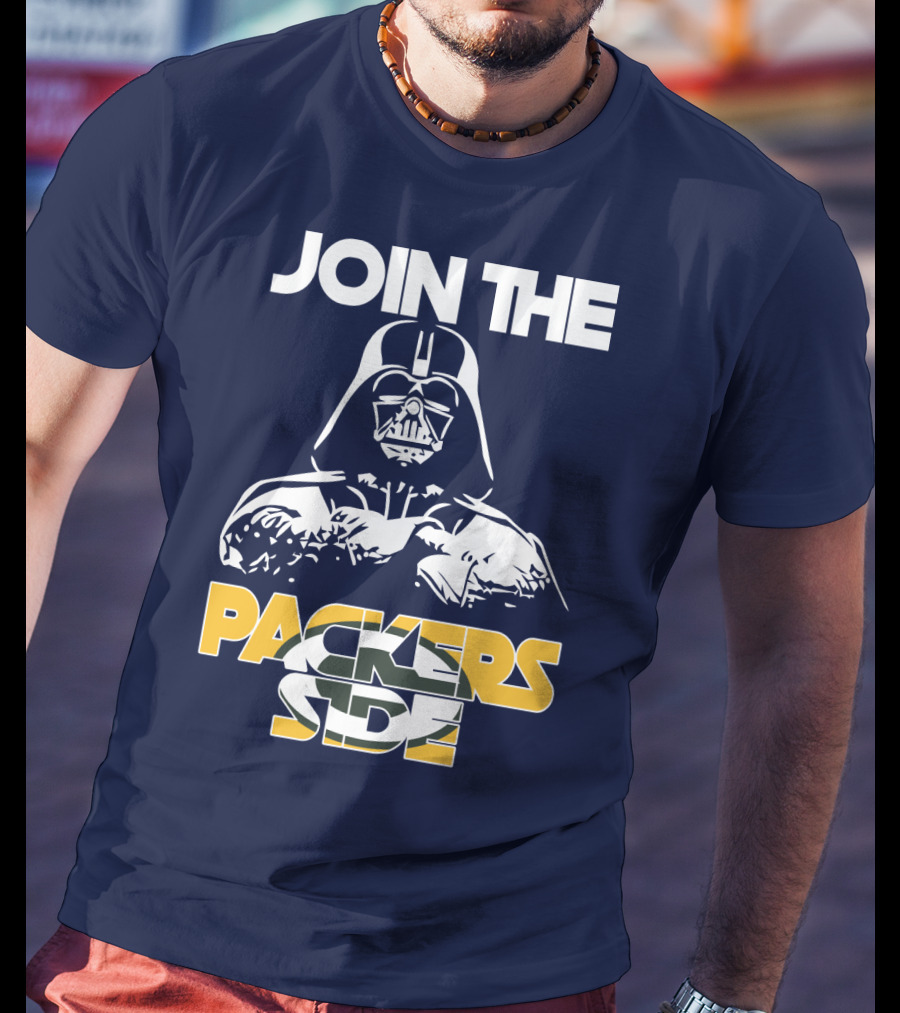 JOIN THE PACKERS SIDE Darth Vader Packers Fan Crossover T-Shirt