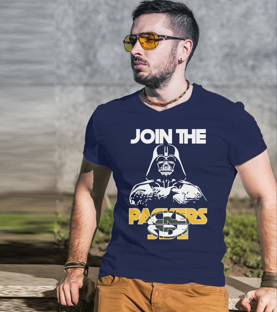 JOIN THE PACKERS SIDE Darth Vader Packers Fan Crossover T-Shirt