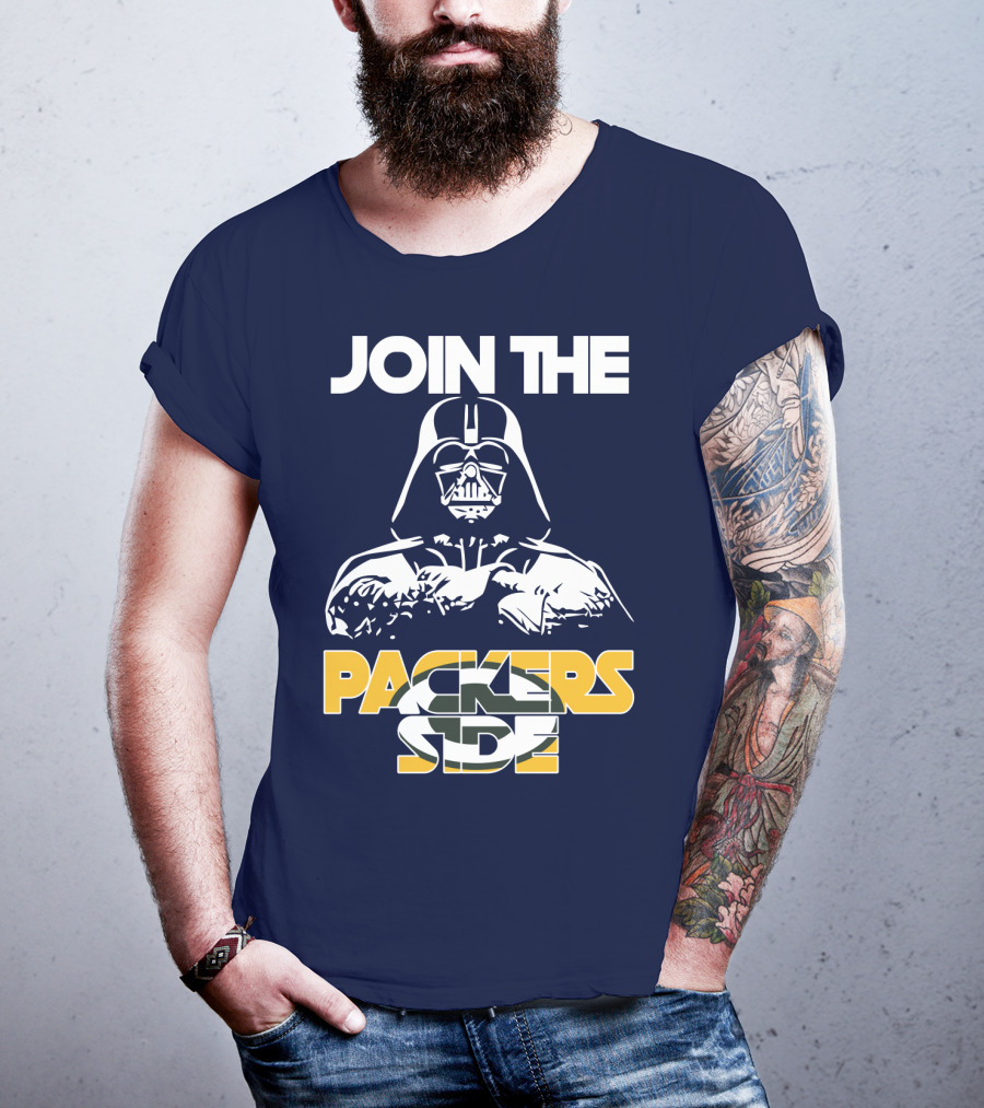 JOIN THE PACKERS SIDE Darth Vader Packers Fan Crossover T-Shirt