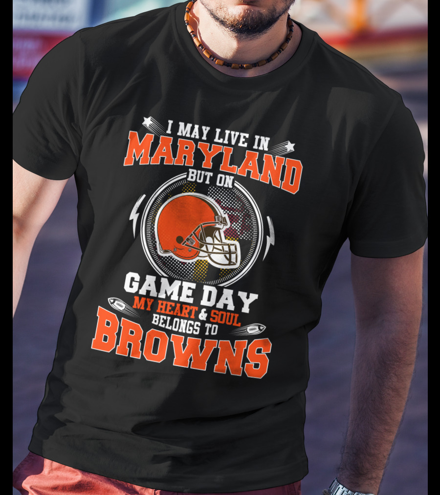 Maryland Fan Game Day Heart Belongs To Browns T-Shirt