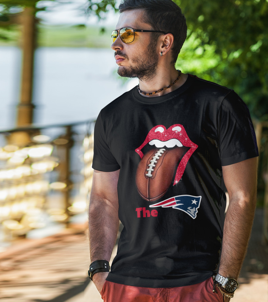The SMILE Patriots Football Lips Fan T-Shirt