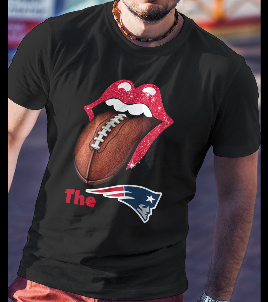 The SMILE Patriots Football Lips Fan T-Shirt