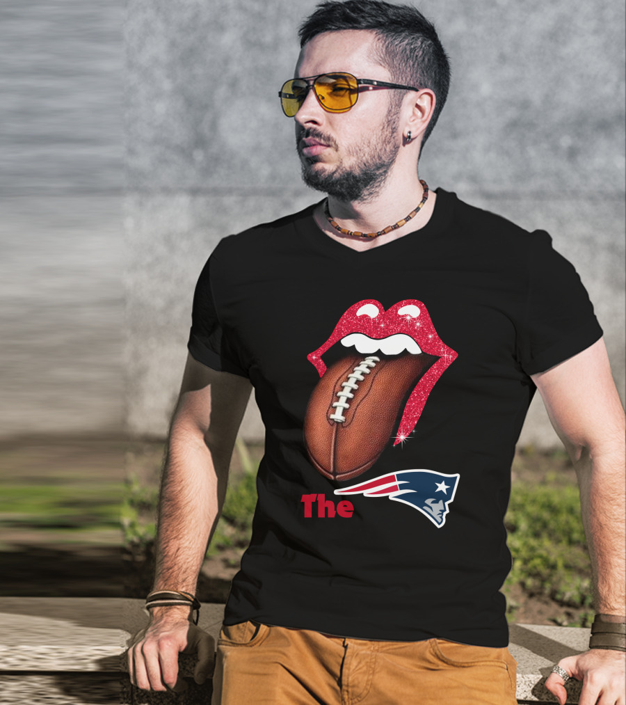 The SMILE Patriots Football Lips Fan T-Shirt