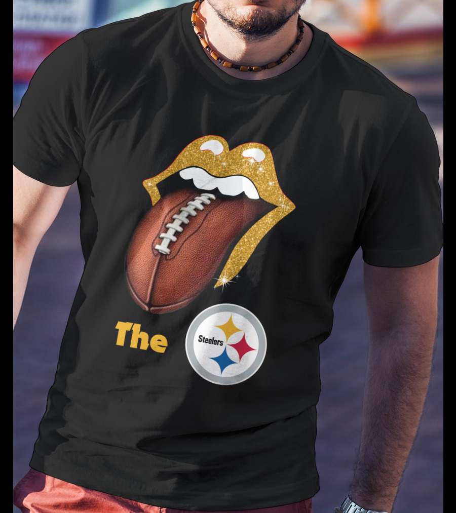 The Steelers Football Glitter Tongue T-Shirt