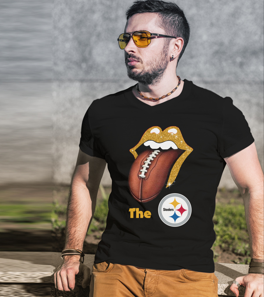 The Steelers Football Glitter Tongue T-Shirt
