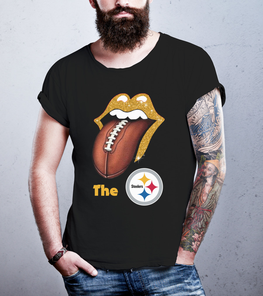 The Steelers Football Glitter Tongue T-Shirt