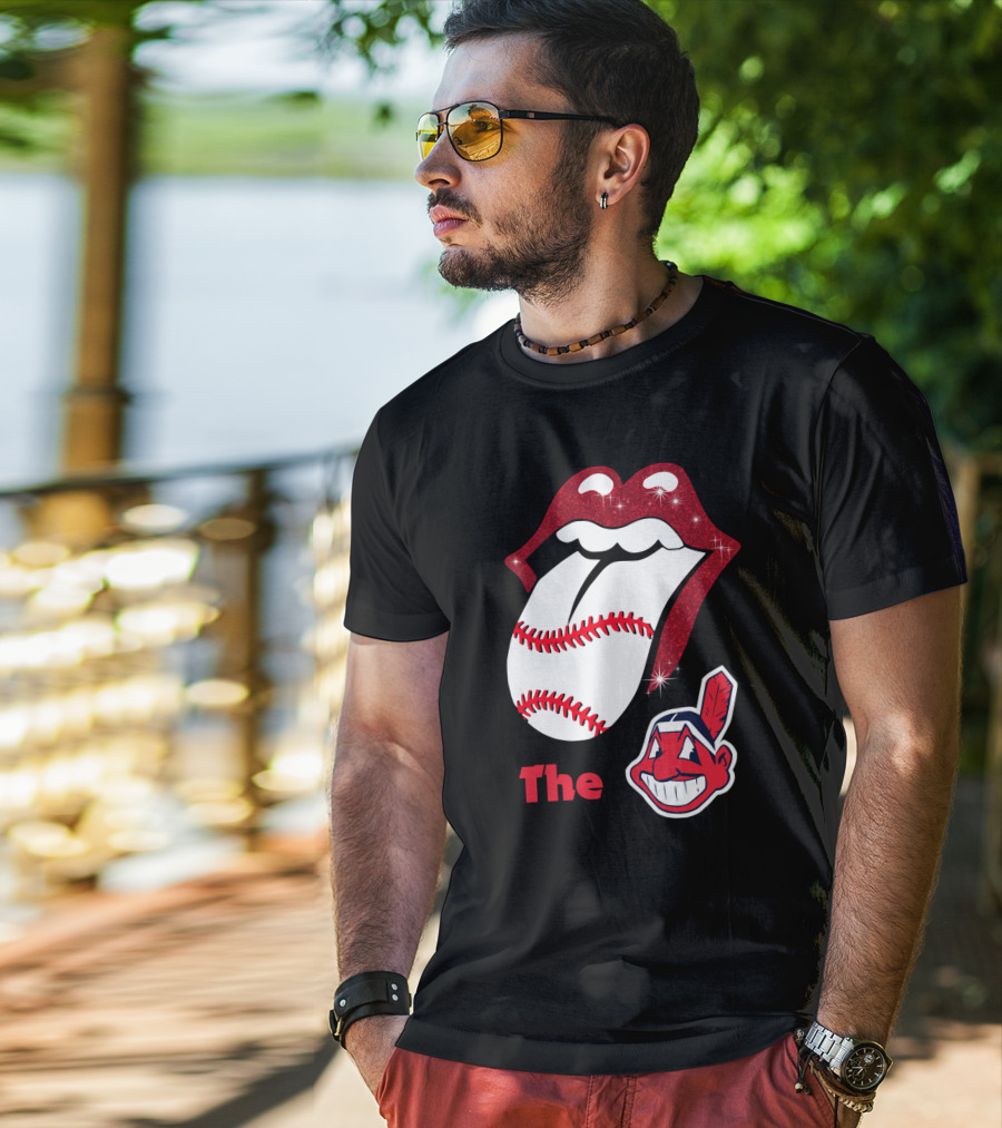 The Smile Logo With Red Lips And Baseball Image T-Shirt