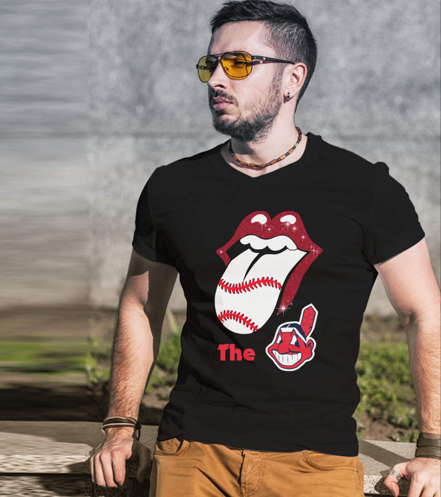 The Smile Logo With Red Lips And Baseball Image T-Shirt