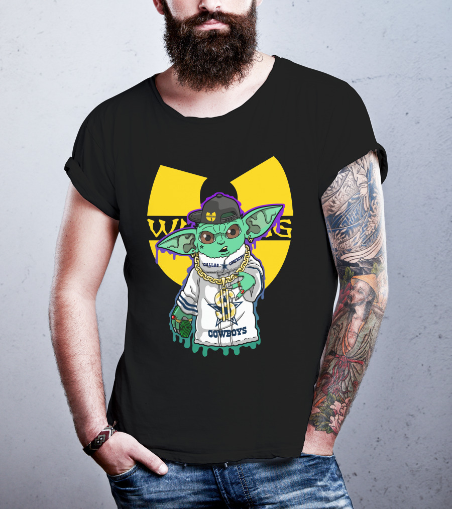 Wu Cow Dallas Cowboys Baby Yoda Wu-Tang T-Shirt