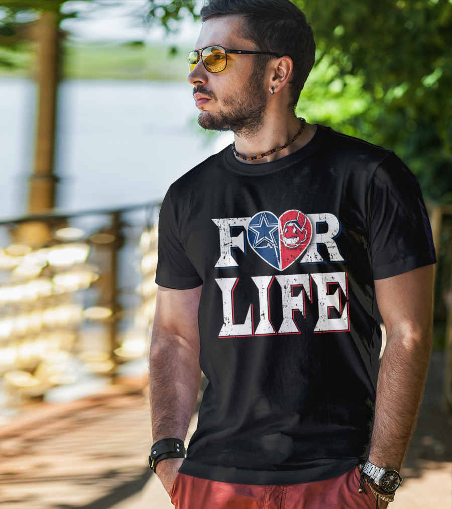 For Life Cowboys Indians Heart T-Shirt