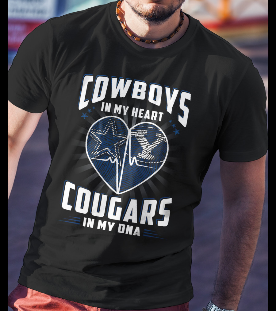 Cowboys IN My Heart Cougars IN My Dna T-Shirt