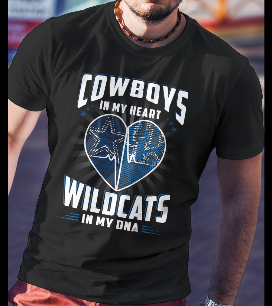 Cowboys In My Heart Wildcats In My Dna T-Shirt