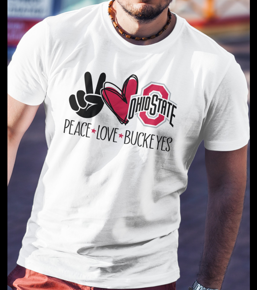 Ohio State Peace Love Buckeyes T-Shirt