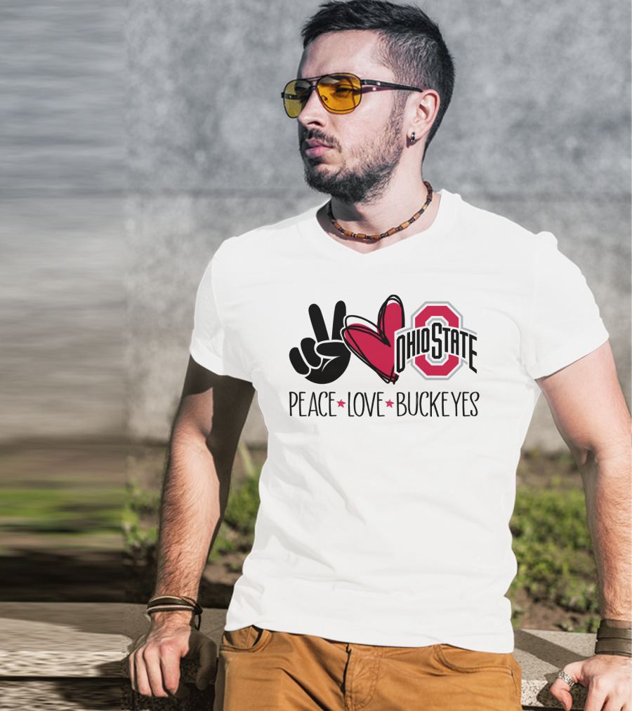 Ohio State Peace Love Buckeyes T-Shirt