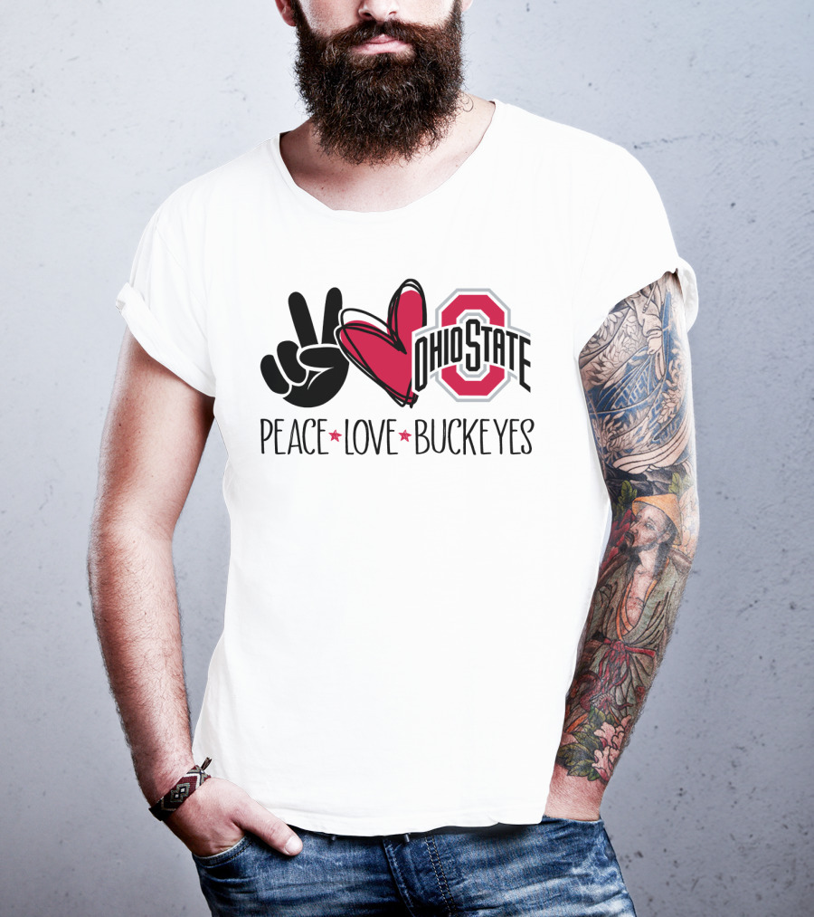 Ohio State Peace Love Buckeyes T-Shirt