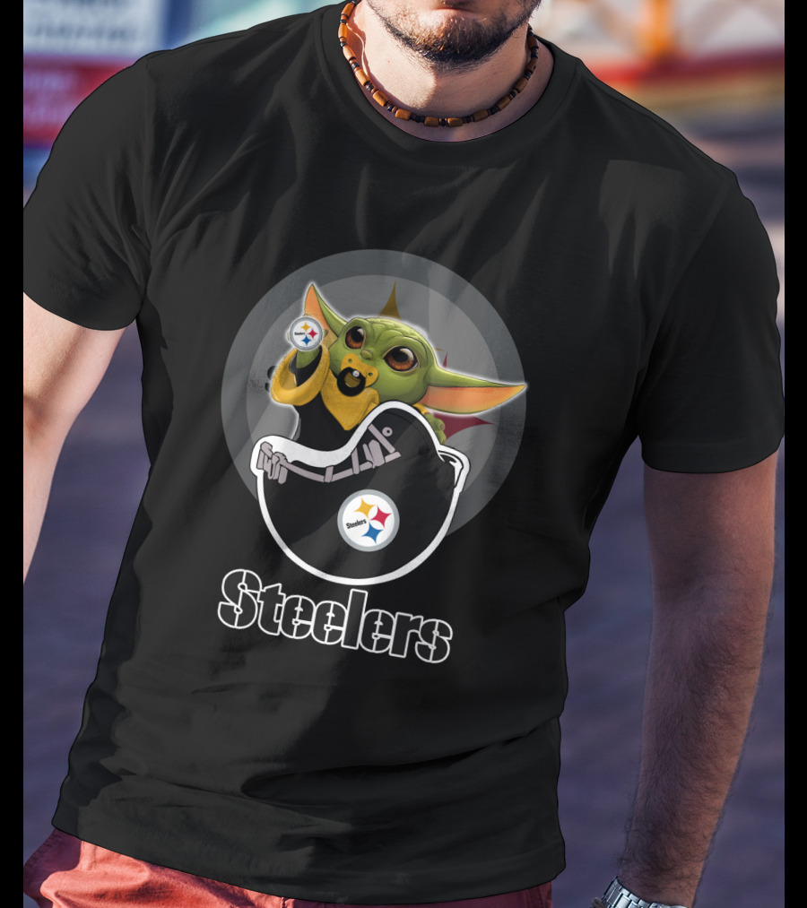 Steelers Yoda Holding Football Helmets Nfl Mix T-Shirt