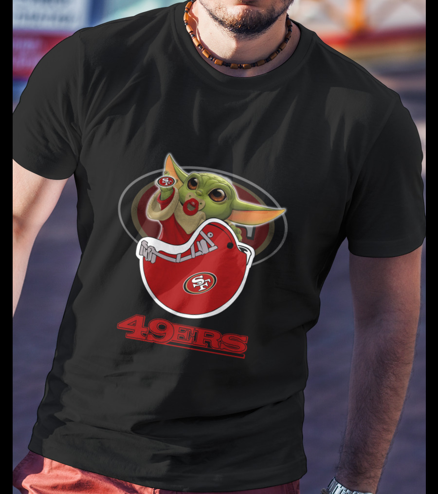 Nfl Sf 49ers Baby Alien Holding Sf Helmet T-Shirt