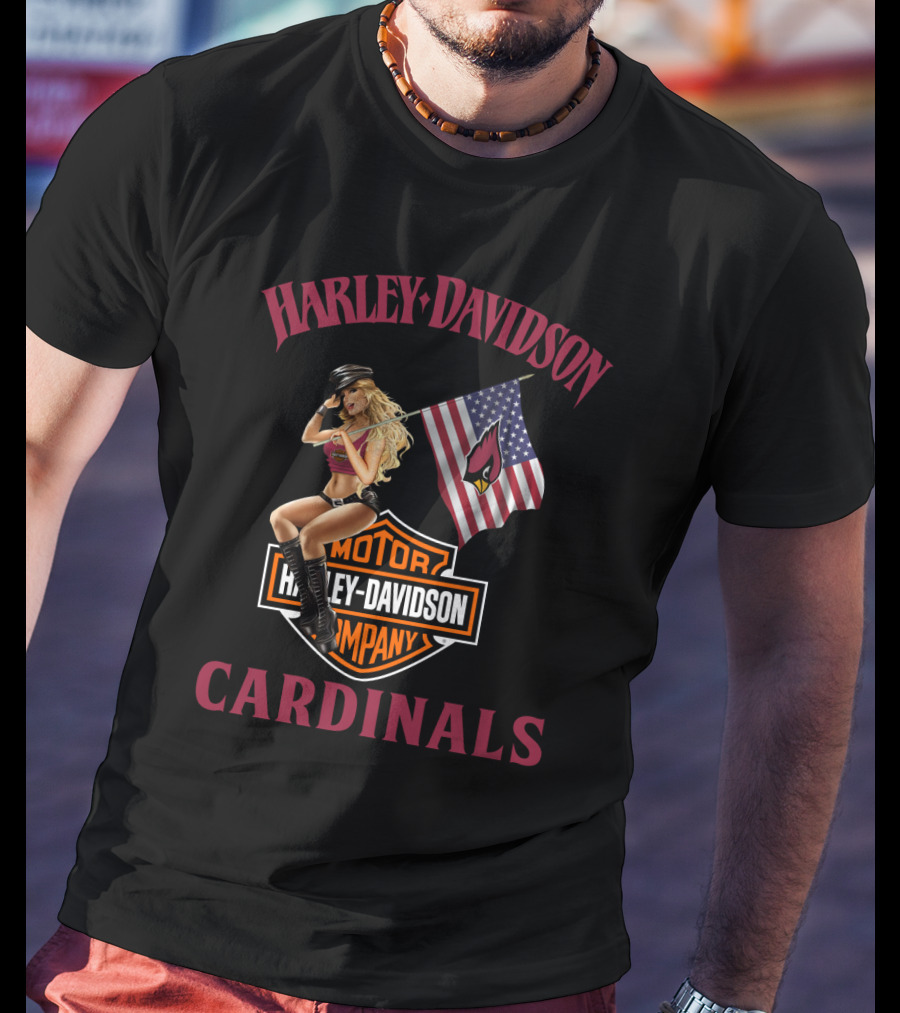 Harley Davidson Motor Company Cardinals Flag Model T-Shirt