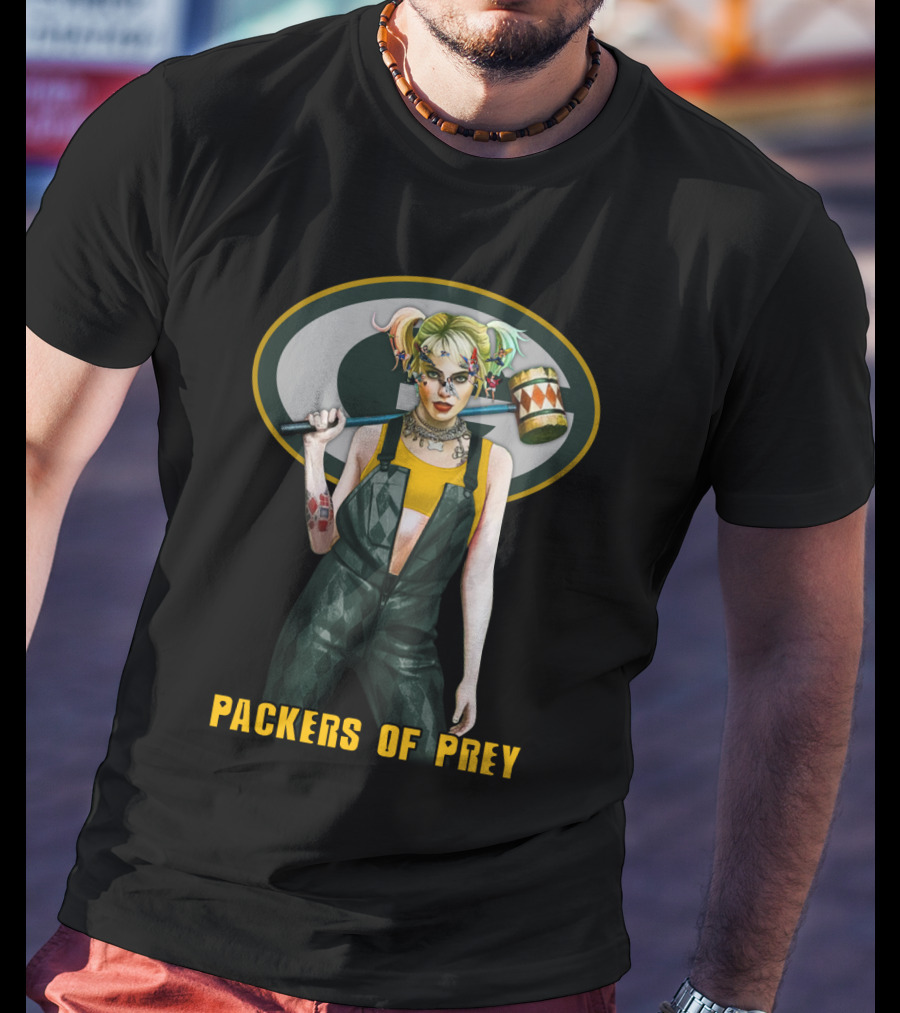 Packers Of Prey Green Bay Football Harley Quinn T-Shirt