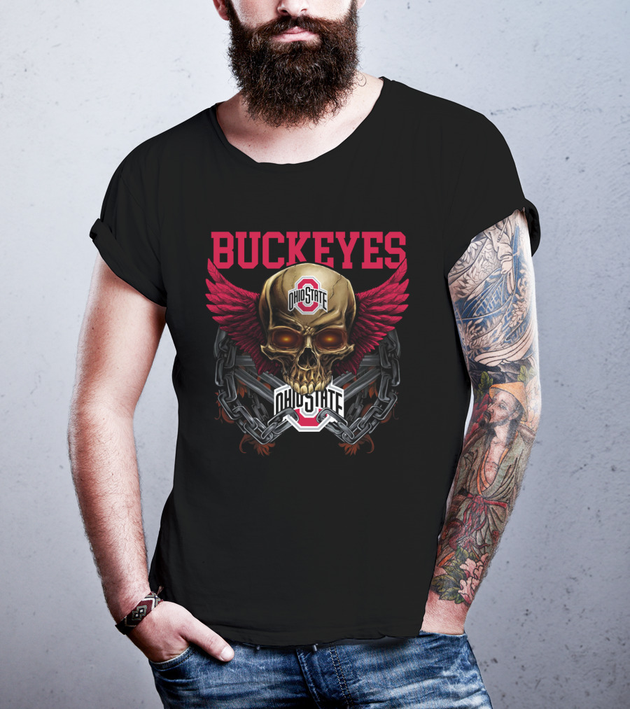 Buckeyes Ohio State Skull Wings Ncaa Osb T-Shirt