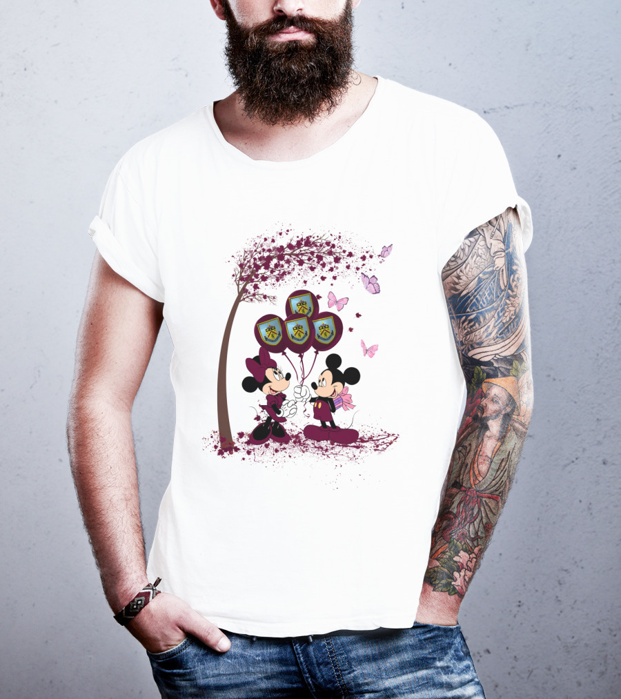 DH 29 Premier League Burnley Balloons With Iconic Mice Characters And Cherry Blossom T-Shirt