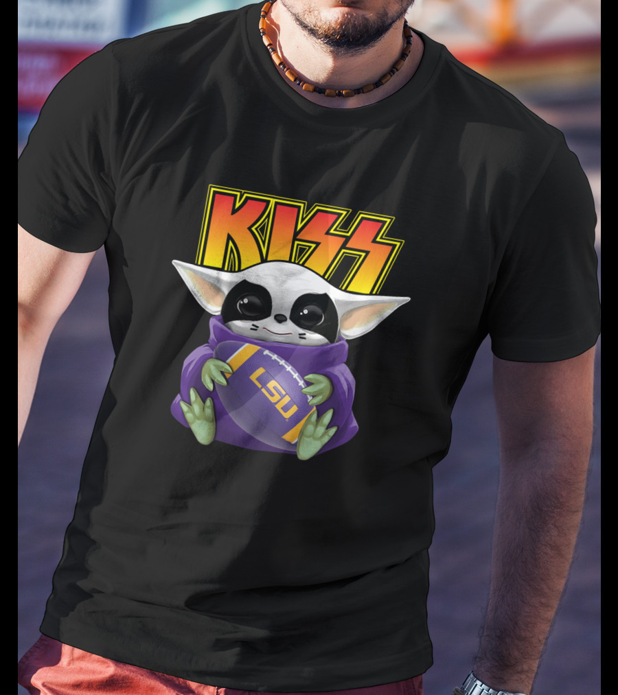 Kiss Baby Jabba Lsu Football Fan Iconic Style T-Shirt