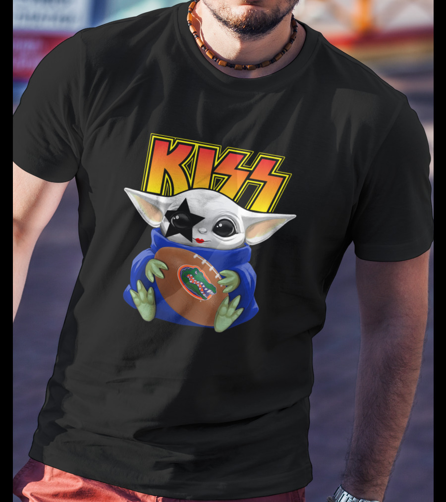 KISS Baby Yoda Paul Stanley Florida Gators Football T-Shirt