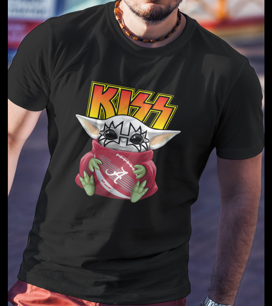 KISS Tommy Thayer Alabama Crimson Tide Yoda Football T-Shirt