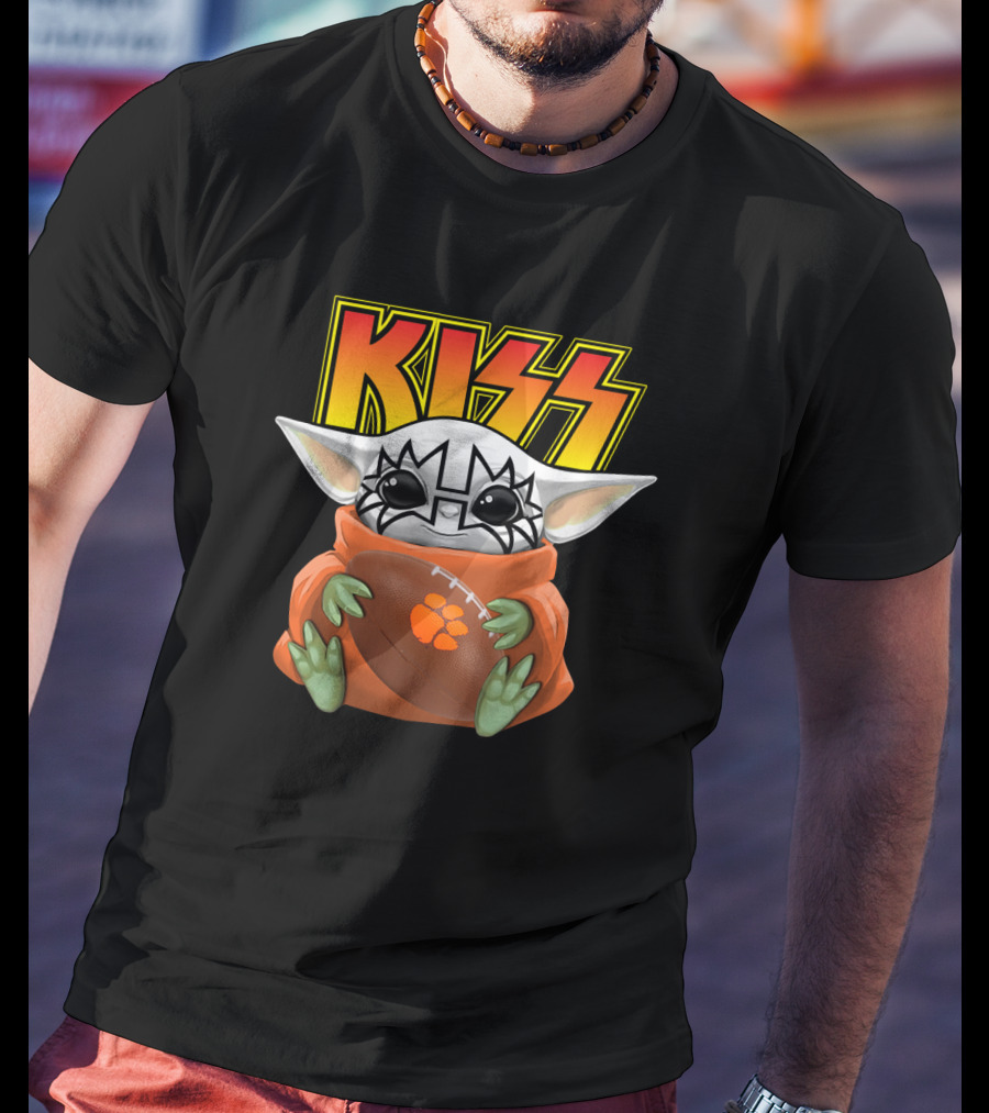 KISS Baby Yoda Clemson Tigers Football T-Shirt