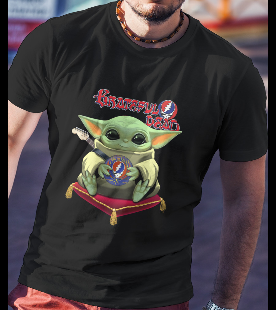 Grateful Dead Baby Alien With Guitar And Steal Your Face T-Shirt