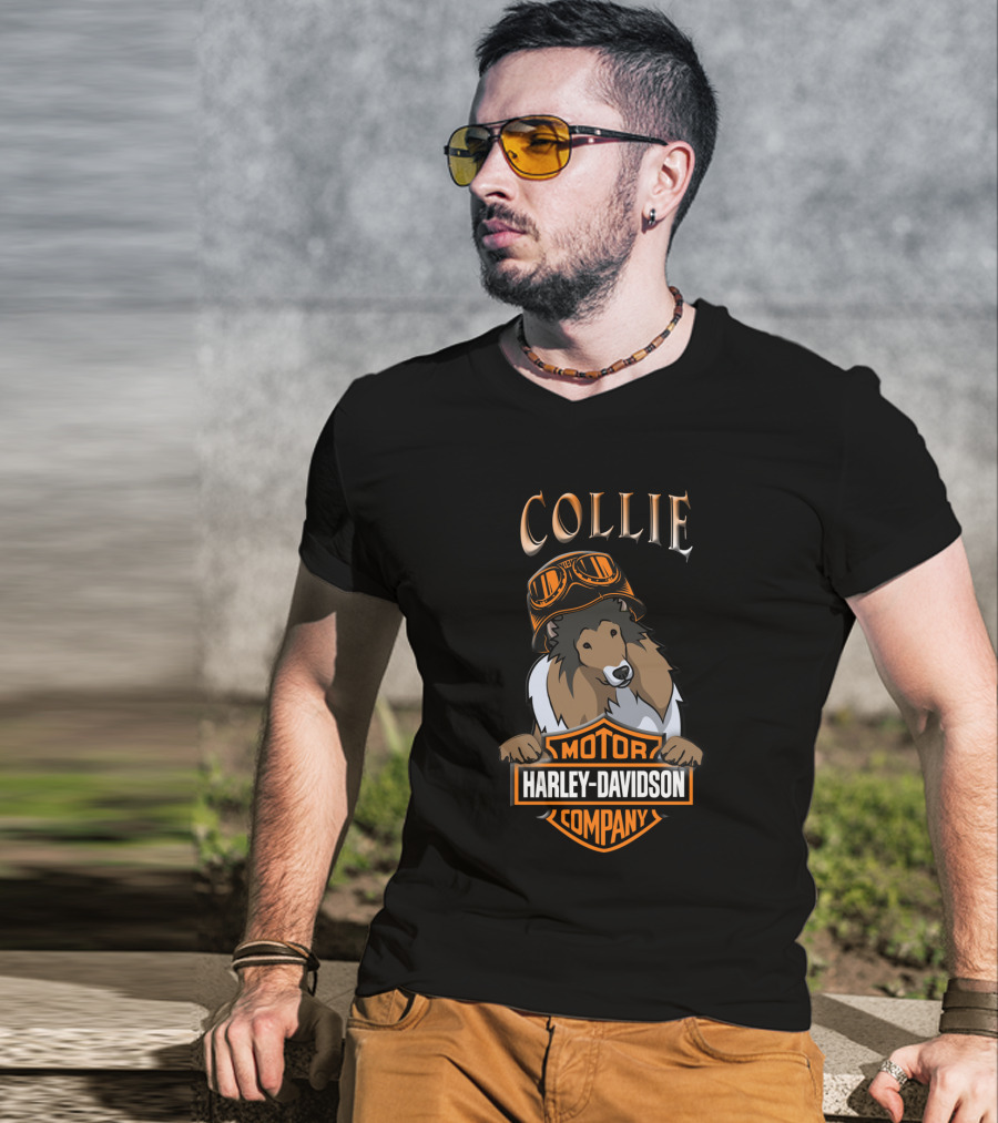 Collie Harley Davidson Motorcycle Company Collies Dh 33 T-Shirt