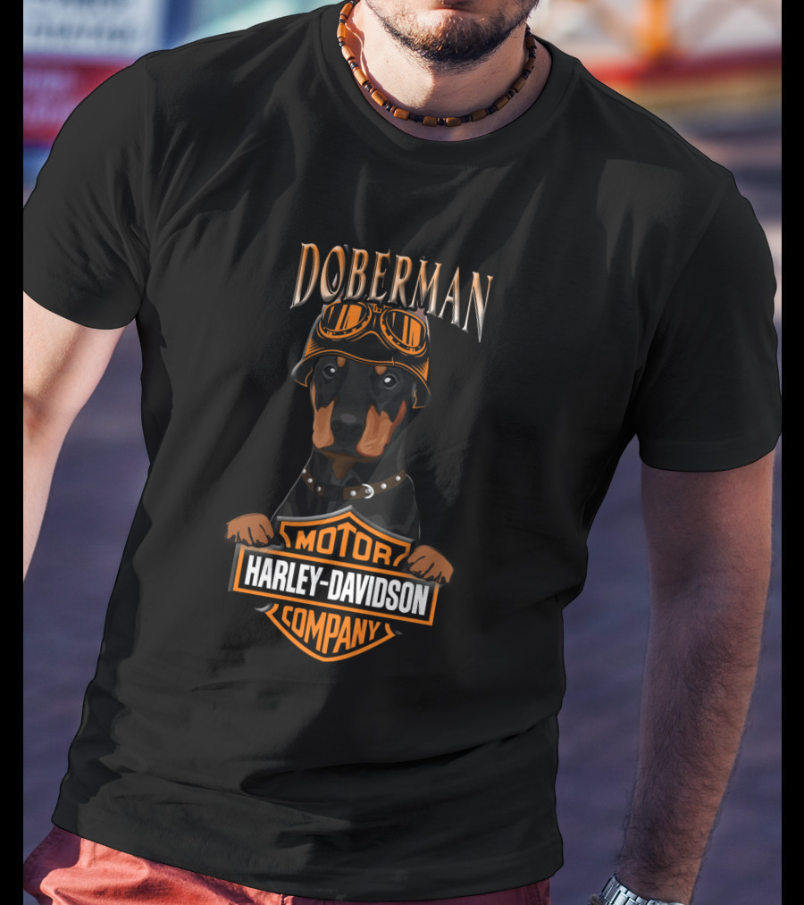 Doberman Harley Davidson Motor Company Goggles T-Shirt