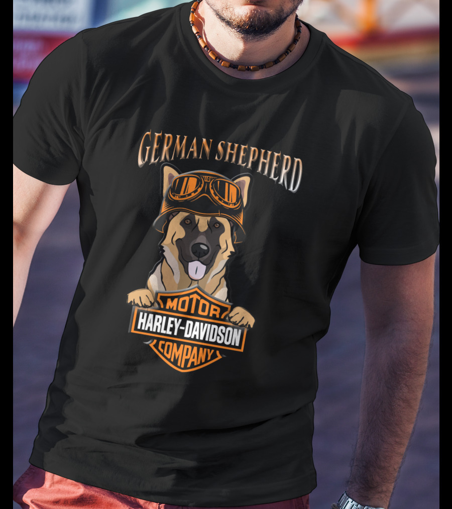 German Shepherd Harley Davidson Motorcycle Company T-Shirt