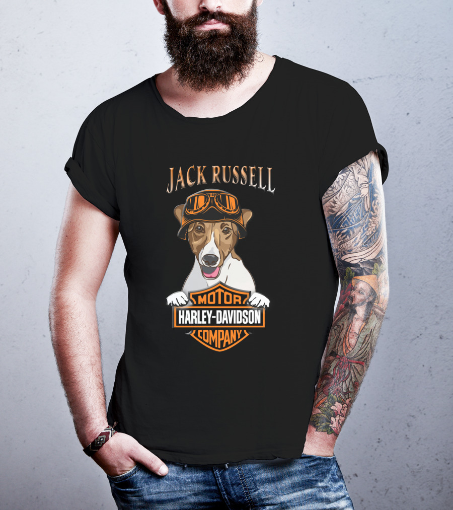 Jack Russell Terrier Harley Davidson Motorcycle Company T-Shirt