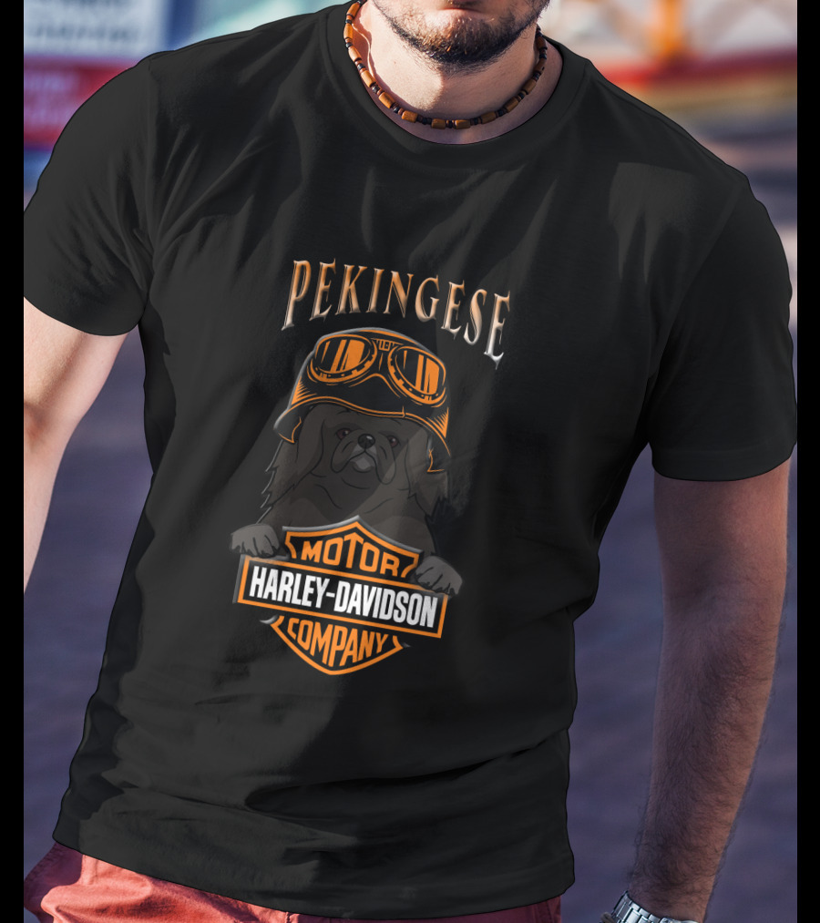 Pekingese Harley Davidson Motor Company T-Shirt