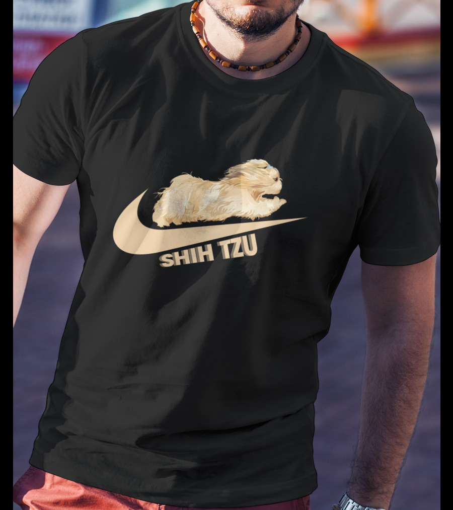 Shih Tzus Nike Swoosh Logo Dog Running T-Shirt