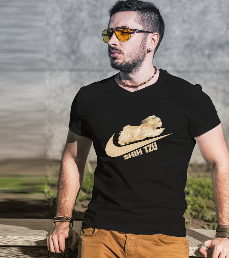 Shih Tzus Nike Swoosh Logo Dog Running T-Shirt