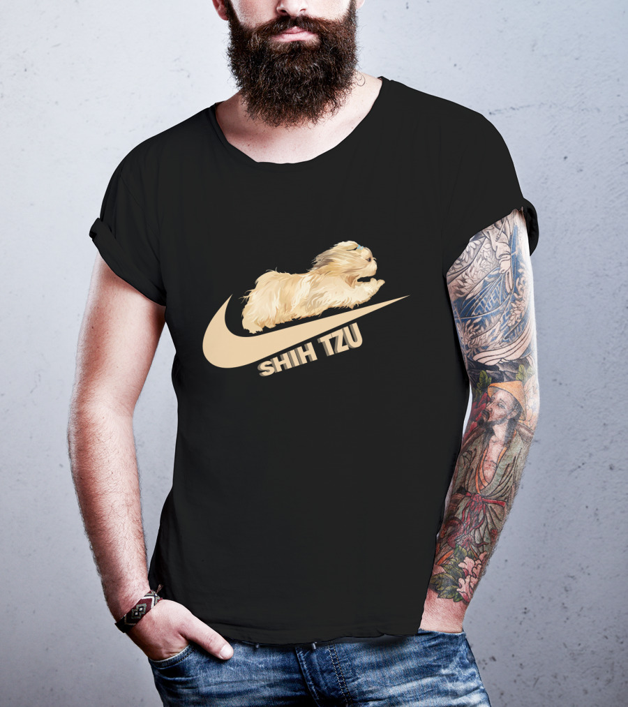 Shih Tzus Nike Swoosh Logo Dog Running T-Shirt