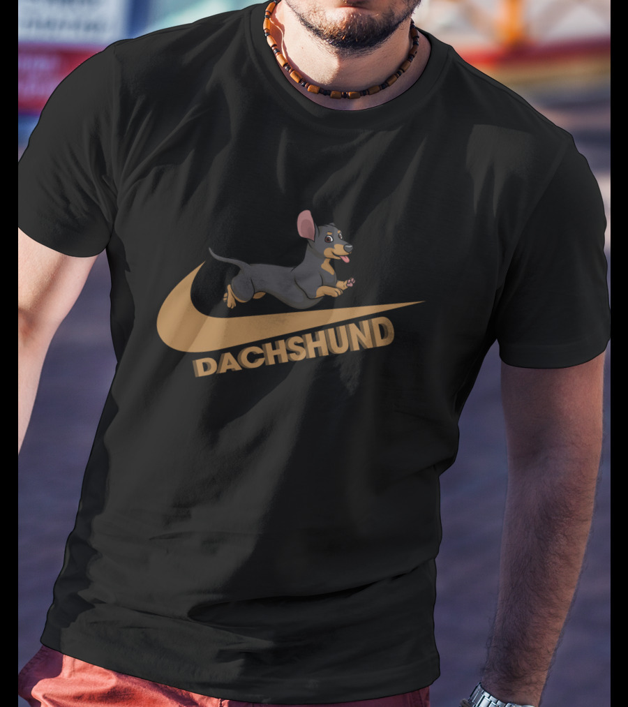 Dachshund Nike Swoosh Logo With Cartoon Dog Dvh T-Shirt