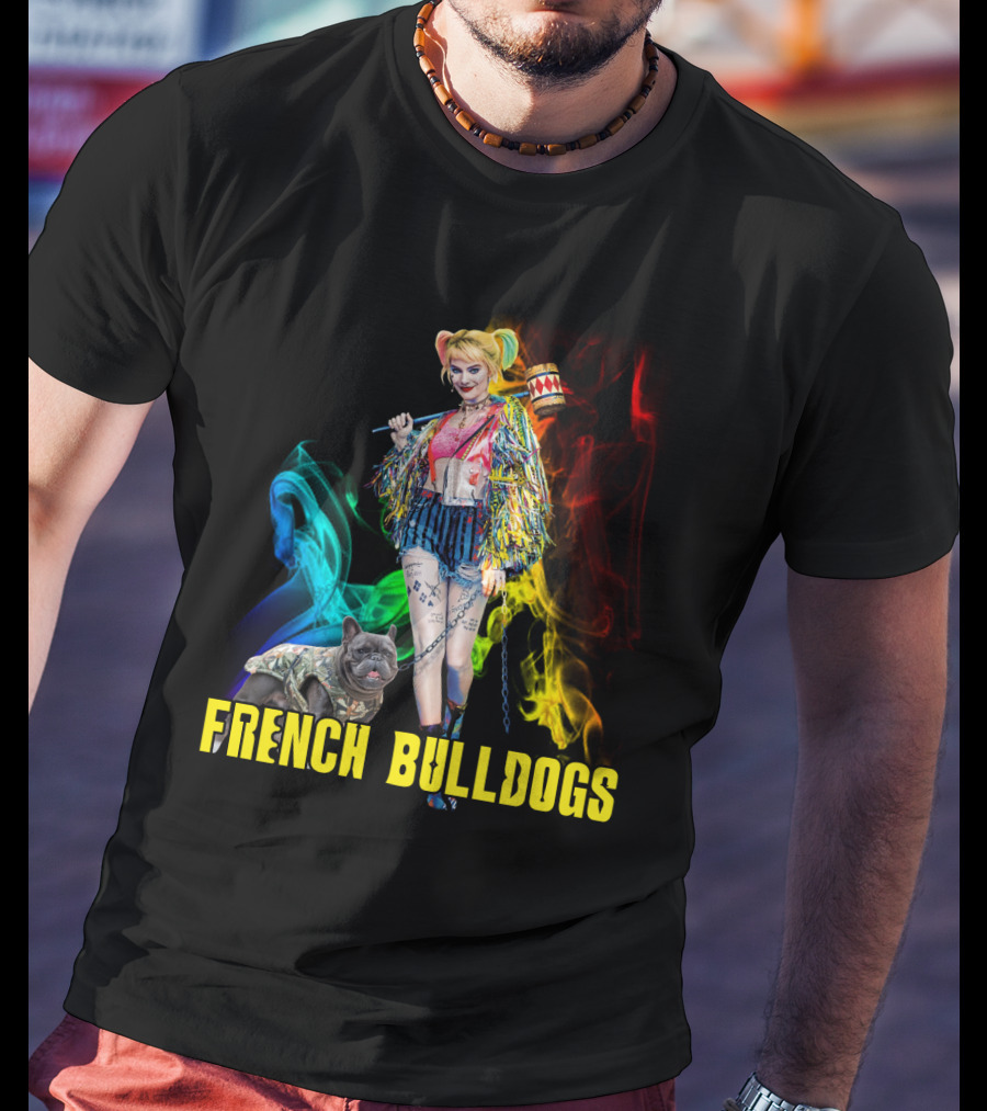 Harley Quinn Style French Bulldogs T-Shirt