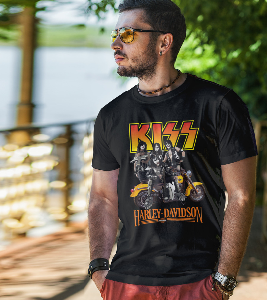 Kiss Harley Davidson Motorcycle Band Collaboration T-Shirt