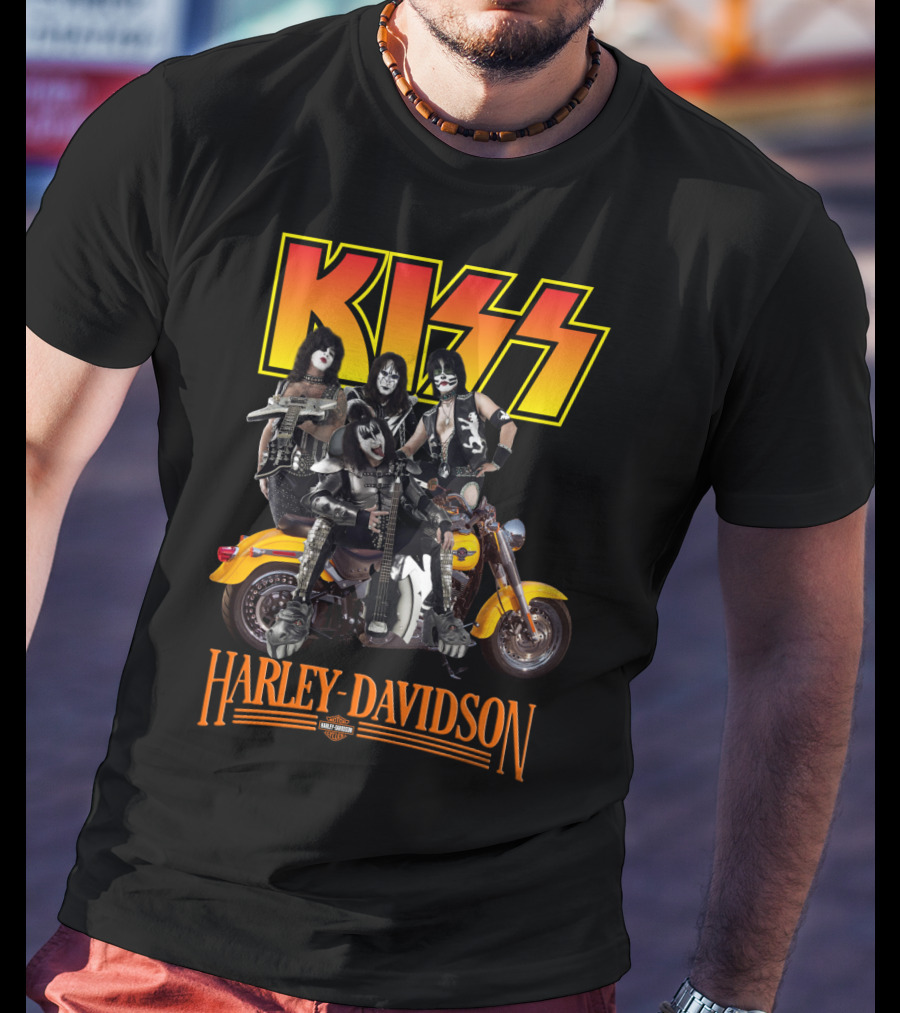 Kiss Harley Davidson Motorcycle Band Collaboration T-Shirt