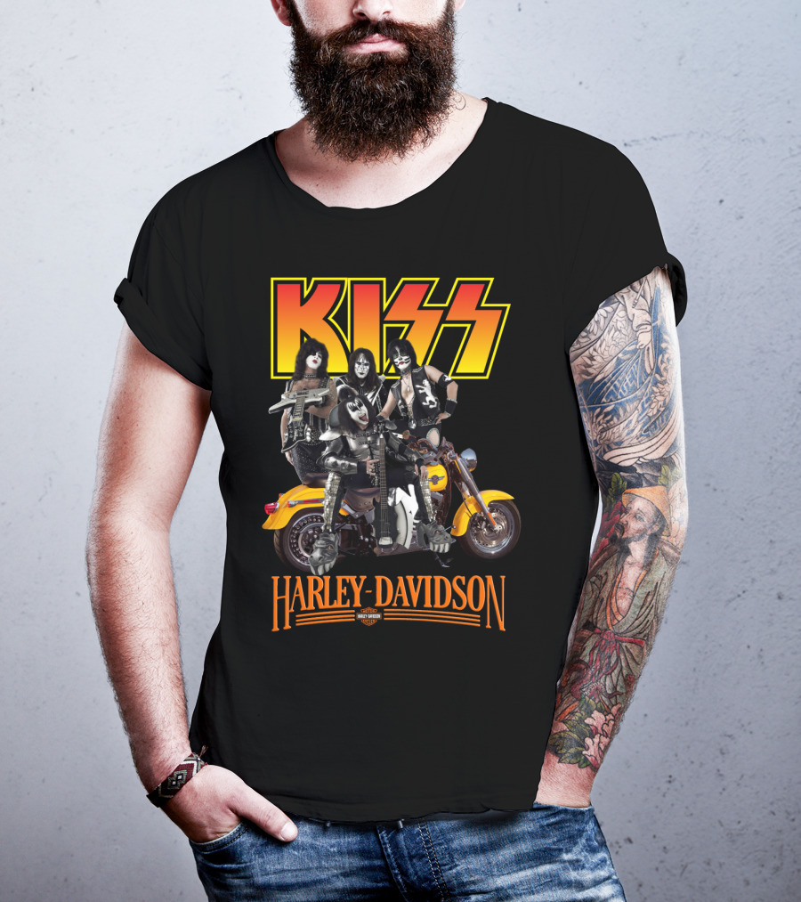 Kiss Harley Davidson Motorcycle Band Collaboration T-Shirt