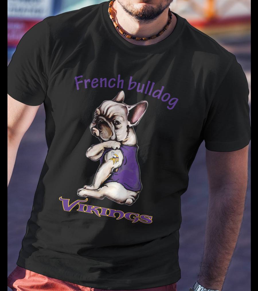 French Bulldog Vikings Nflmv Fd T-Shirt