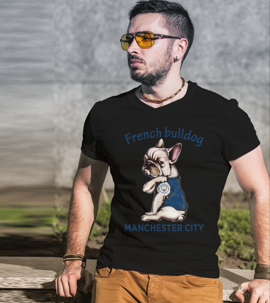French Bulldog Manchester City T-Shirt