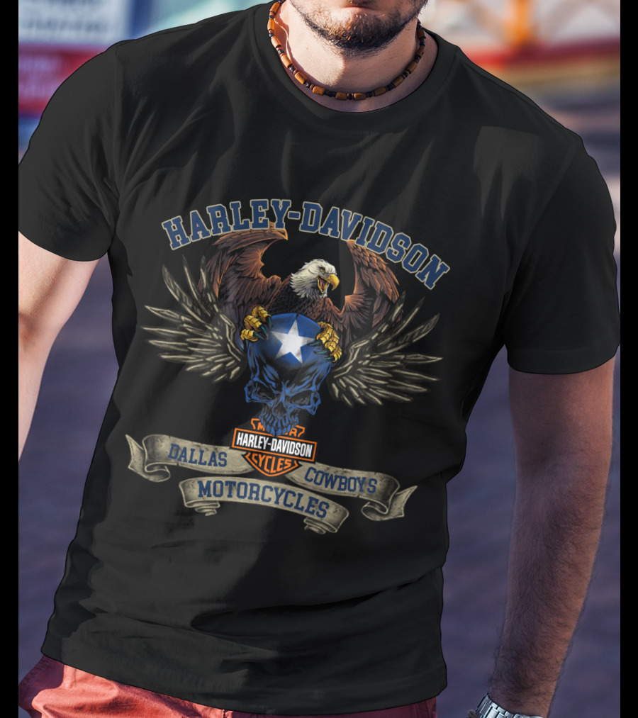 Harley Davidson Dallas Cowboys Motorcycles T-Shirt