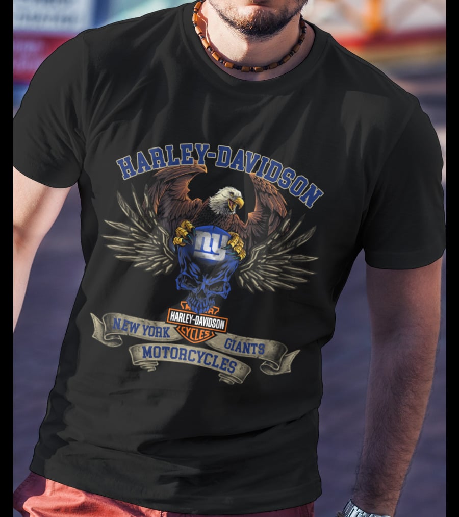 Harley Davidson New York Giants Motorcycles T-Shirt